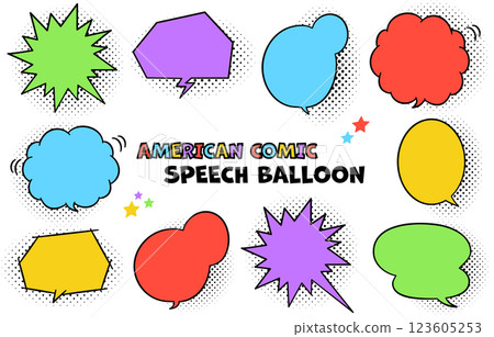 American comic style speech bubble set (colorful) American comic style speech bubble set (colorful) 123605253