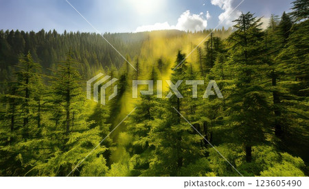 AI image: Pollen season, cedar pollen allergy image AI image: Pollen season, cedar pollen allergy image 123605490