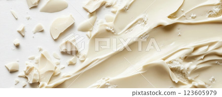 Melted white chocolate on white background 123605979