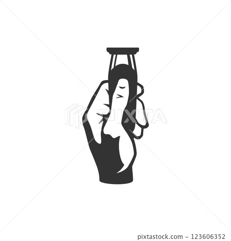 Barbershop brutal male hand with electric razor shave machine minimalist icon for logo vector Barbershop brutal male hand with electric razor shave machine minimalist icon for logo vector 123606352