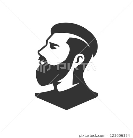 Hipster man portrait barbershop gentleman grooming service minimalist icon for logo vector Hipster man portrait barbershop gentleman grooming service minimalist icon for logo vector 123606354