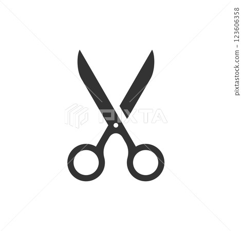 Scissors barbershop coiffure hairdresser hairstyle minimalist icon for logo vector illustration 123606358