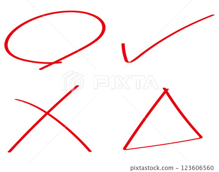 Red pen handwritten marking illustration set Red pen handwritten marking illustration set 123606560