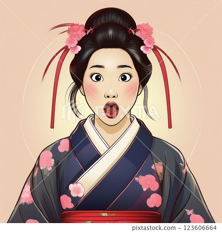 驚訝的女人插圖 123606664