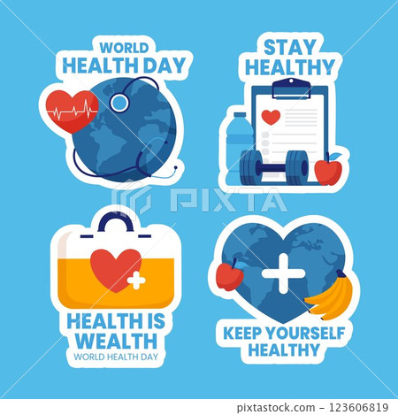 Social Media Promotion Label for Health Awareness Day Campaign 123606819