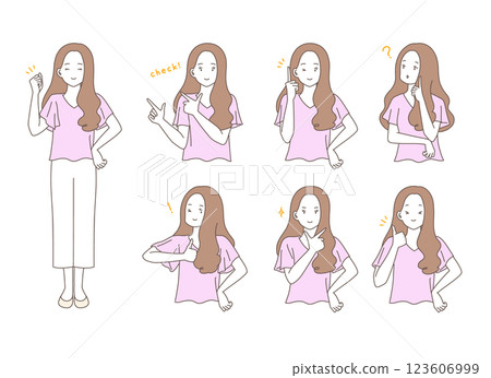 各種姿勢的女性插圖集 123606999