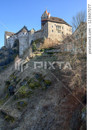 Loket Castle, a 12th-century gothic castle in the Karlovy Vary Region in Czech Republic Loket Castle, a 12th-century gothic castle in the Karlovy Vary Region in Czech Republic 123607077