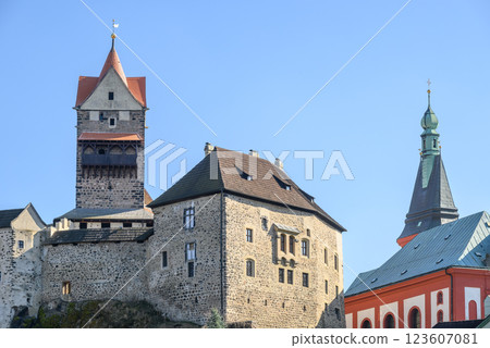 Loket Castle, a 12th-century gothic castle in the Karlovy Vary Region in Czech Republic Loket Castle, a 12th-century gothic castle in the Karlovy Vary Region in Czech Republic 123607081