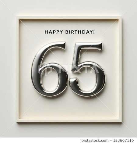 Happy Birthday 65th Celebration Card.  123607110