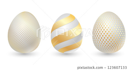Vector realistic golden Easter Eggs Vector realistic golden Easter Eggs 123607133