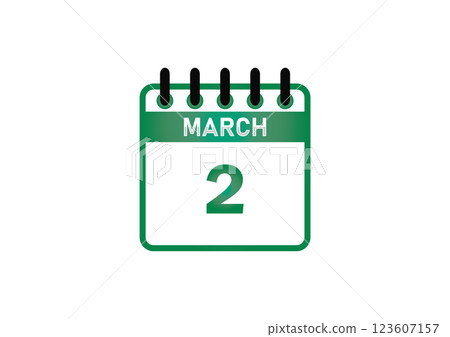 March 2 Calendar Date 123607157