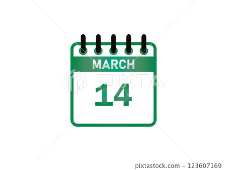 March 14 Calendar Date 123607169