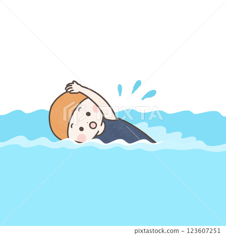 兒童游泳爬泳 123607251