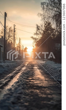 road in winter 123607866