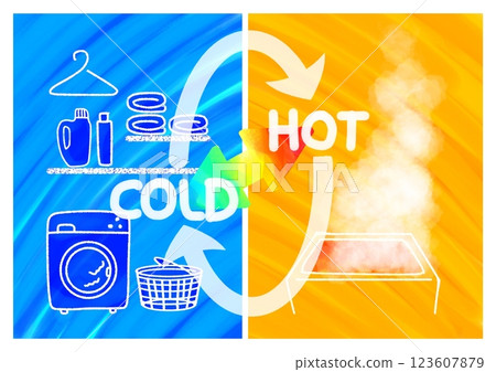 Heat shock, hot and cold, repeated image illustration (stylish, pop) Heat shock, hot and cold, repeated image illustration (stylish, pop) 123607879