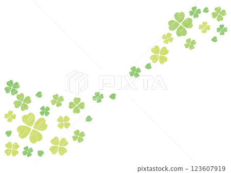 三葉草背景明信片模板手繪風格 123607919
