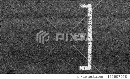 Start or finish line on car race, Start and finish line racing, Grid start race track, Top view textured and background grid start on the asphalt road race track abstract. 123607958