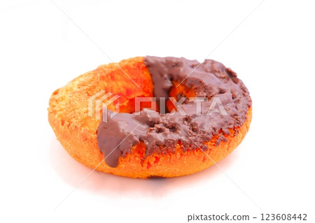 Delicious old fashioned chocolate covered donuts 123608442