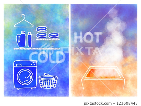 Heat shock HOT COLD image illustration (fashionable/pop) 123608445