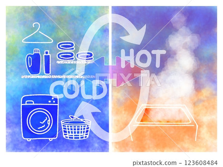 熱衝擊、冷熱、重複圖像插圖（時尚、流行） 123608484