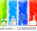 Heat shock (room, dressing room, washing area, bathtub) Pop illustration of temperature difference (copy space, cute) 123608499
