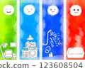 Heat shock: Illustration of blood pressure rise and fall due to temperature difference and facial image (bright and pop) 123608504