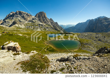 Laghi dei Piani at Dolomite Alps Laghi dei Piani at Dolomite Alps 123608841