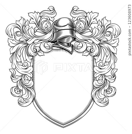 Coat of Arms Crest Knight Medieval Shield Heraldic Coat of Arms Crest Knight Medieval Shield Heraldic 123608973