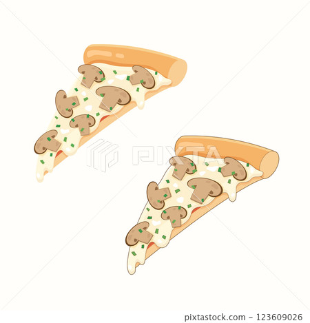 mushroom pizza slice mushroom pizza slice 123609026