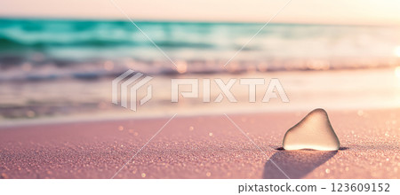 Transparent Glass Shimmering by Aqua Waves 123609152