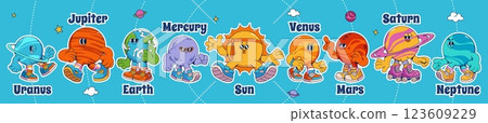 Groovy universe cartoon solar system. Groovy universe cartoon solar system. 123609229