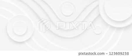 White neumorphism background with abstract shapes 123609238