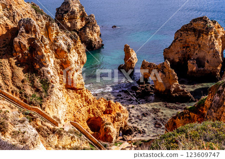 Ponta da Piedade cliffs, Algarve, Portugal 123609747
