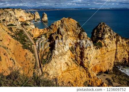 Ponta da Piedade cliffs, Algarve, Portugal 123609752