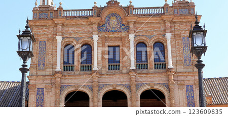 Plaza de Espana, Seville, Andalusia, spain Plaza de Espana, Seville, Andalusia, spain 123609835