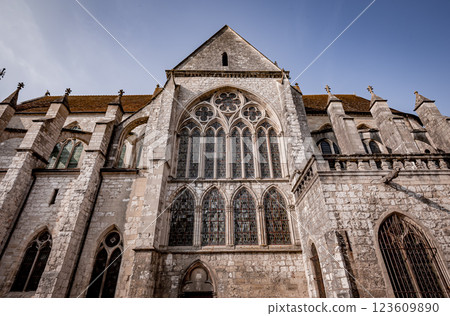 Church of our lady, Moret-sur-loing, France, exteriors Church of our lady, Moret-sur-loing, France, exteriors 123609890