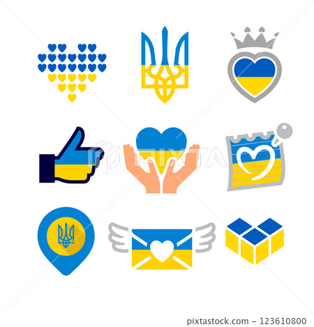 Flags of Ukraine, set symbols 123610800