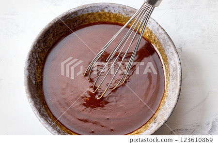 bowl of homemade hoisin sauce bowl of homemade hoisin sauce 123610869
