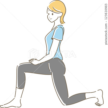 Iliopsoas Stretch Pastel Blue 123610983