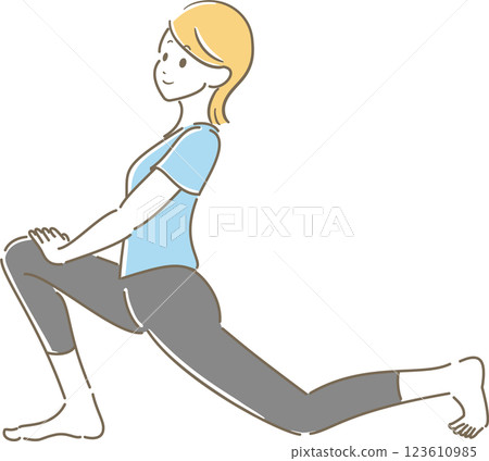 Iliopsoas Stretch Pastel Blue Iliopsoas Stretch Pastel Blue 123610985