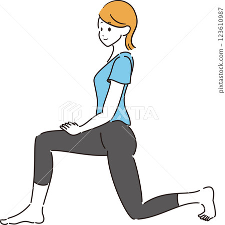 髂腰肌拉伸 髂腰肌拉伸 123610987