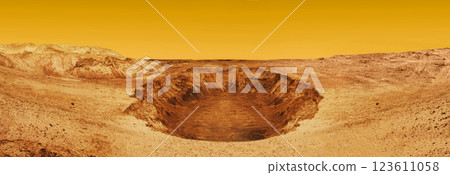 Panoramic Mars planet landscape background 123611058
