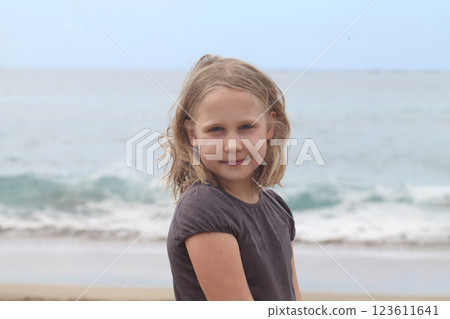 Summer portrait of cute child girl on summer vacation Summer portrait of cute child girl on summer vacation 123611641