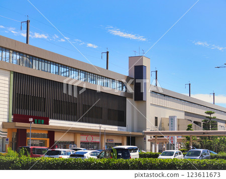 Furukawa Station under a clear, blue sky, Osaki City, Miyagi Prefecture Furukawa Station under a clear, blue sky, Osaki City, Miyagi Prefecture 123611673
