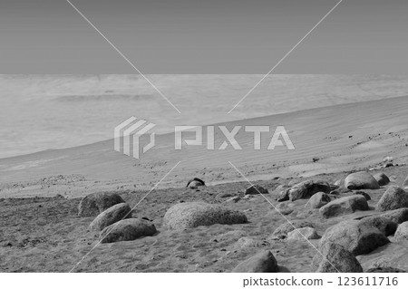 Martian backdrop landscape desert 123611716