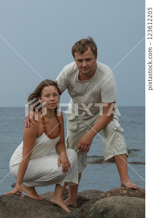 Portrait of loving couple enjoying nature outdoors Portrait of loving couple enjoying nature outdoors 123612205