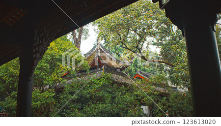 Chengdu, Sichuan, China. Wuhou Ancestral Or Memorial Hall, Wuhou Ci. Wuhou Ci Is Dedicated To Zhuge Liang Hero Of Classic Romance Of Three Kingdoms And His Emperor, Liu Bei 123613020
