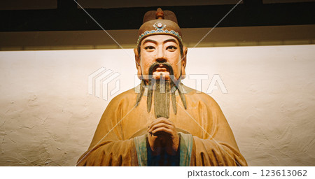 Chengdu, Sichuan, China. Statue Of Liu Bei, Close Up View. First Emperor Of Shu In Three Kingdom Period. Three Kingdoms Period. Wuhou Memorial Temple 123613062