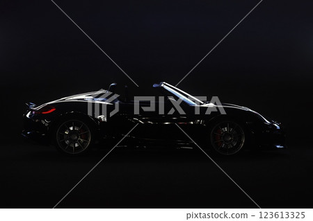 Glossy black open car 123613325