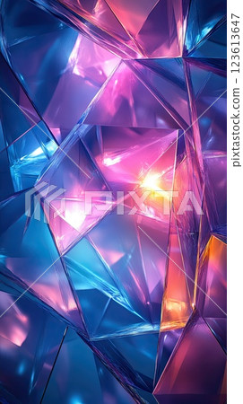 Vibrant abstract geometric patterns create a captivating visual effect in a colorful composition 123613647